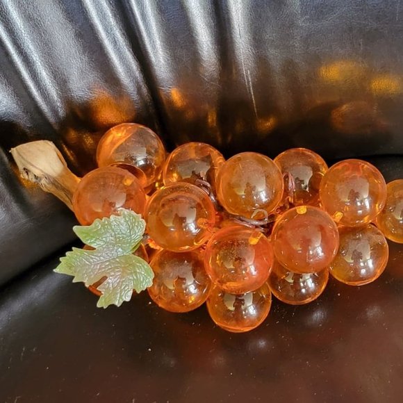 Vintage Orange Lucite Grape Cluster - Picture 1 of 2